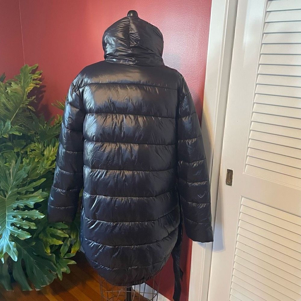 UNIVERSAL STANDARD | blue black kanda asymmetrical puffer coat S NWT $248 - Picture 8 of 16